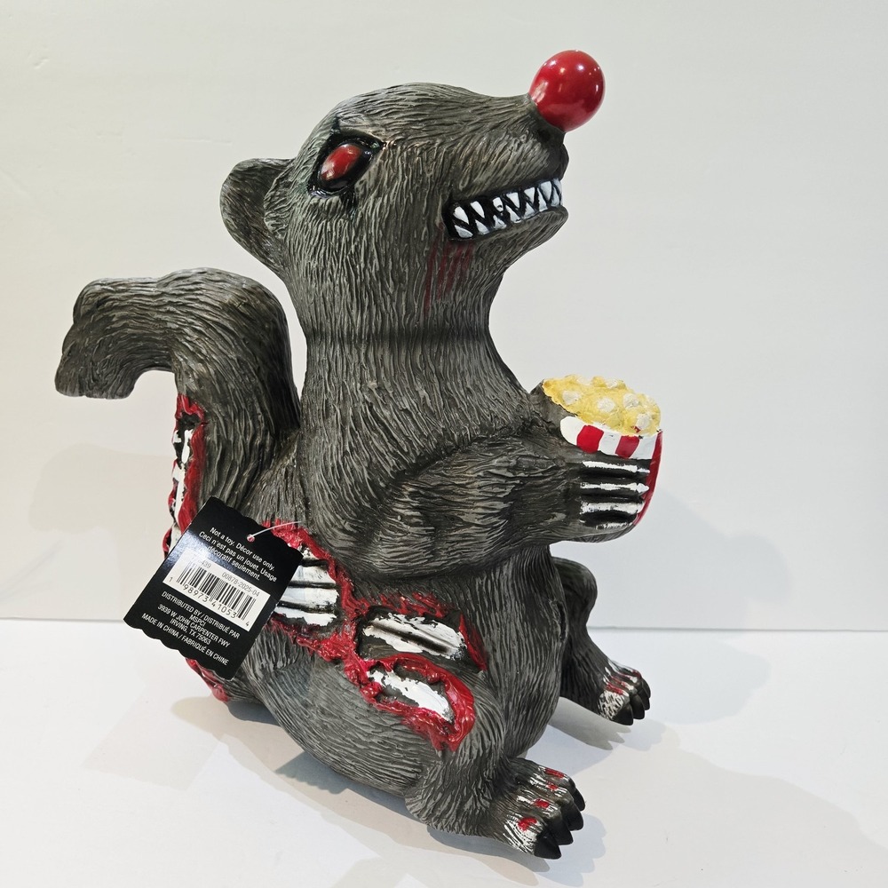 Zombie Rabid Squirrel Bloody 12" Popcorn Rubber Halloween Ashland Decor
